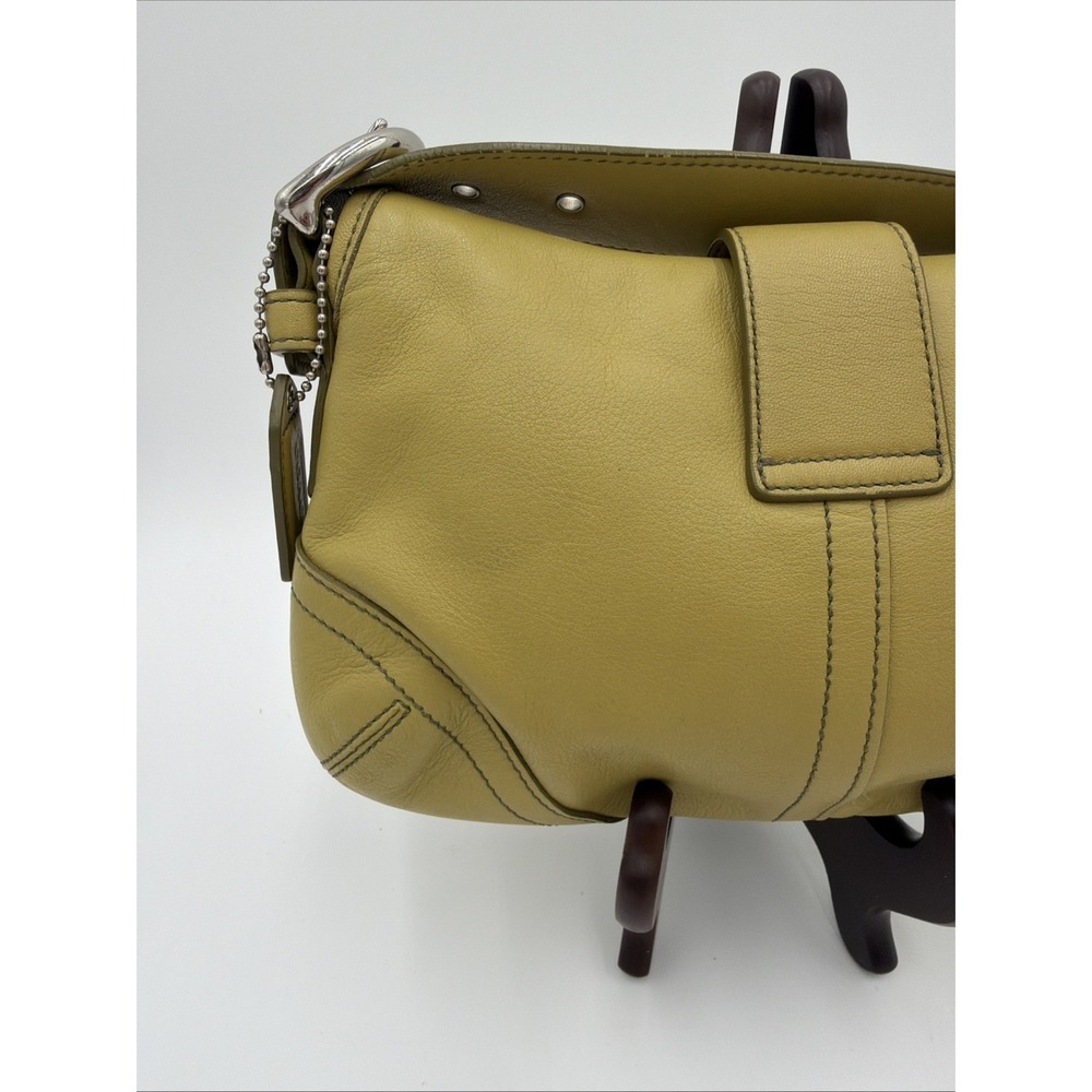 Rare Coach Vintage SMALL 9247 Lime Green Soho Y2K Leather Shoulder Bag - Picture 7 of 13